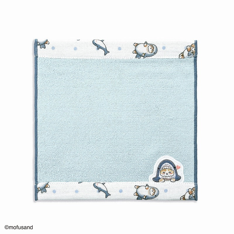 mofusand 毛巾手帕（纱布）鲨鱼猫 蓝色的）