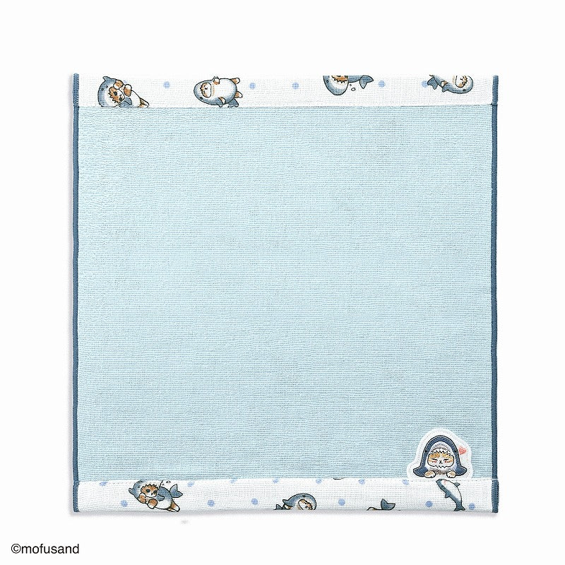 mofusand 洗毛巾（纱布）鲨鱼猫 蓝色的）