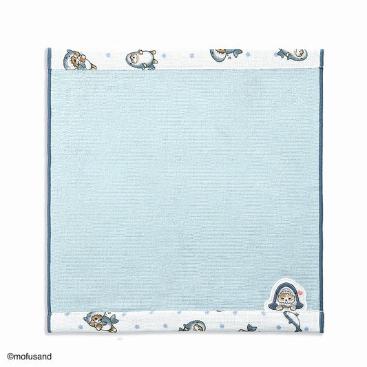 mofusand 洗毛巾（纱布）鲨鱼猫 蓝色的）