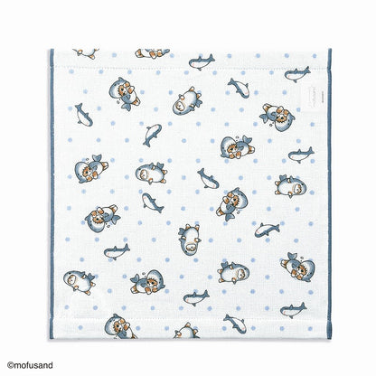 mofusand 洗毛巾（纱布）鲨鱼猫 蓝色的）