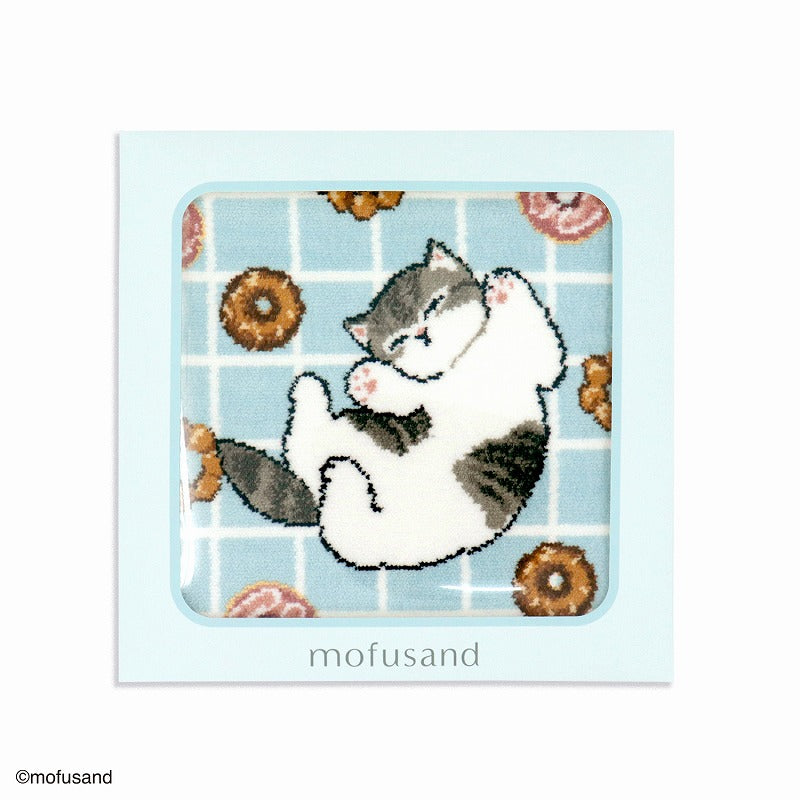 mofusand Shenir編織毛巾手帕（檢查甜甜圈藍色）