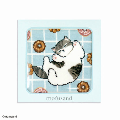 mofusand Shenir編織毛巾手帕（檢查甜甜圈藍色）