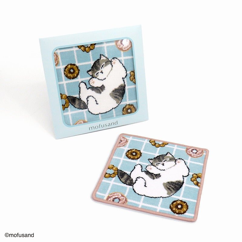 mofusand Shenir編織毛巾手帕（檢查甜甜圈藍色）