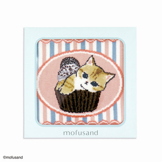 mofusand Shenir woven towel handkerchief (retro cupcake pink)