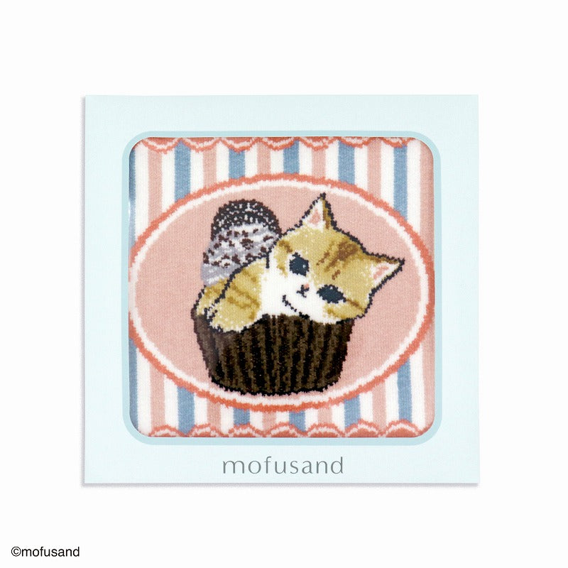 mofusand Shenir woven towel handkerchief (retro cupcake pink)