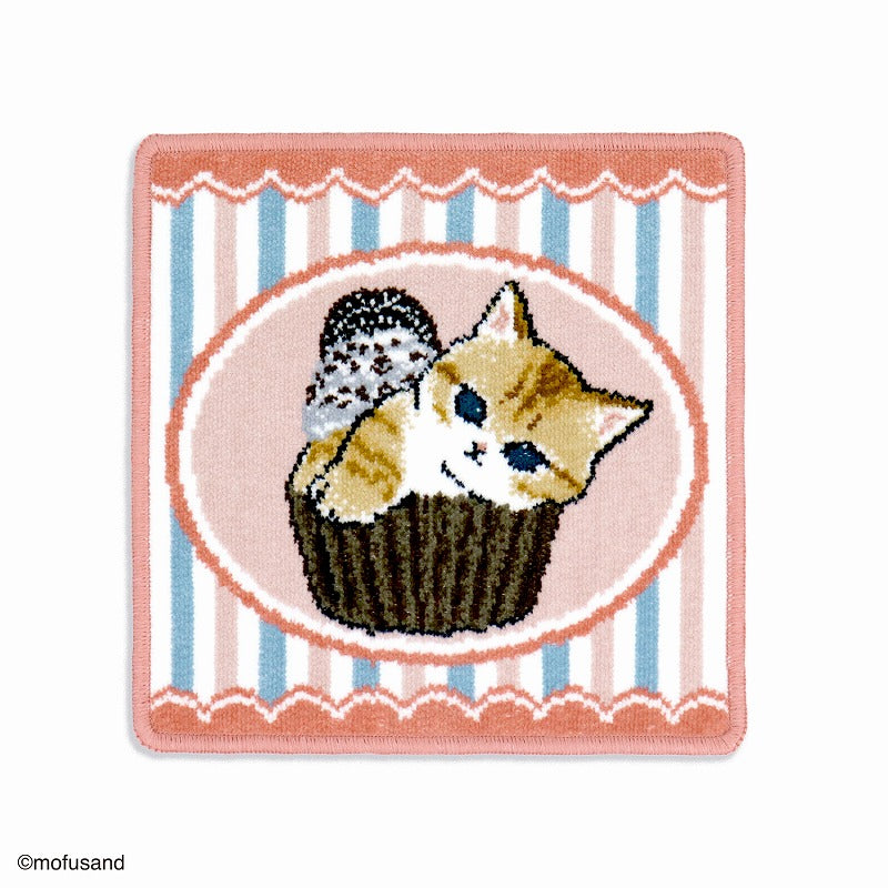 mofusand Shenir woven towel handkerchief (retro cupcake pink)