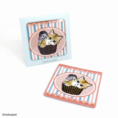 mofusand Shenir woven towel handkerchief (retro cupcake pink)