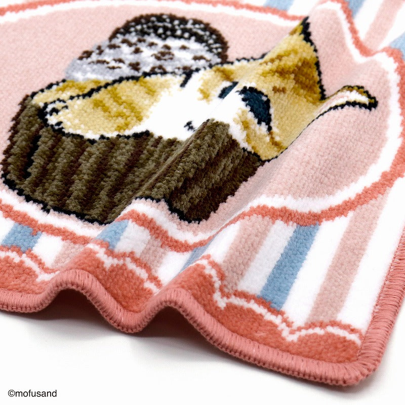 mofusand Shenir woven towel handkerchief (retro cupcake pink)