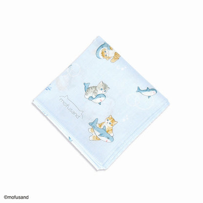 mofusand 手帕（鯊魚貓 藍色的）