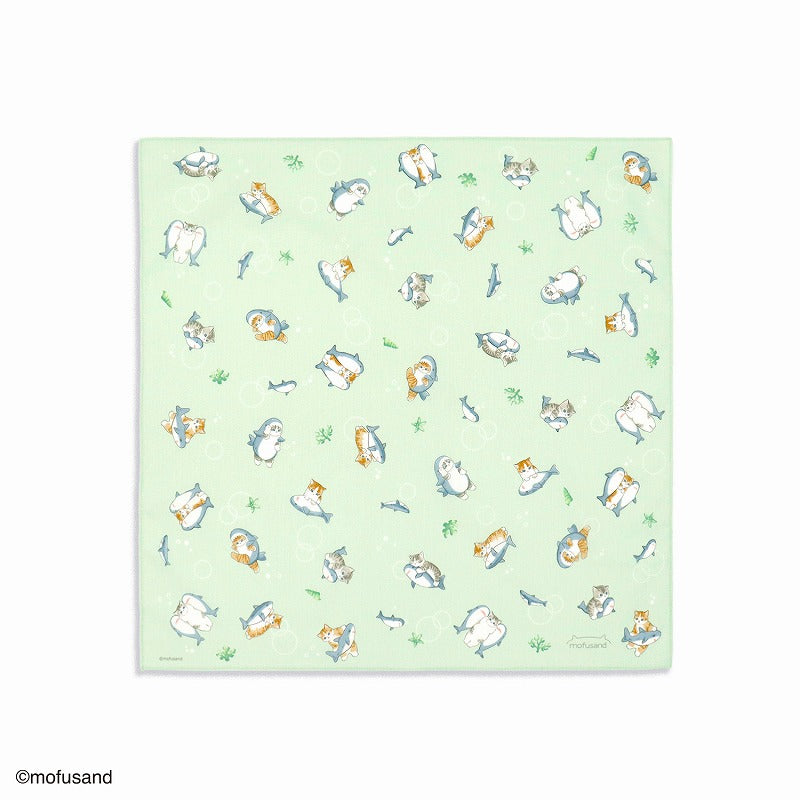 mofusand Handkerchief (shark Nyan green)
