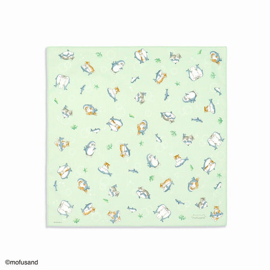 mofusand Handkerchief (shark Nyan green)