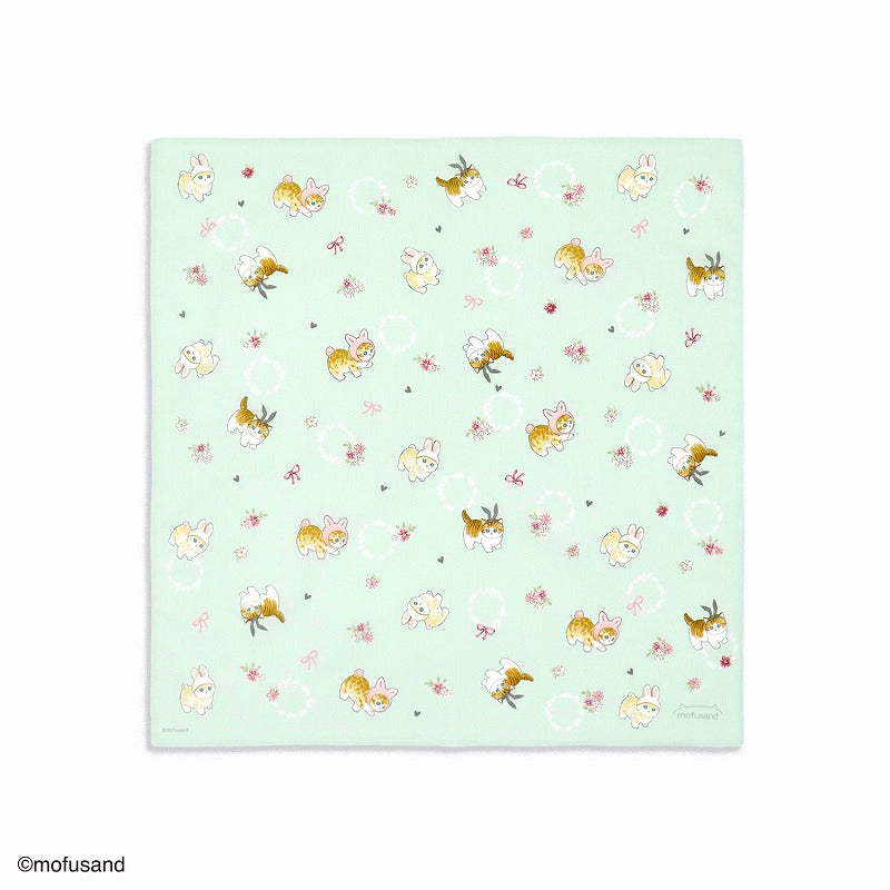 mofusand 手帕（兔仔貓 綠色的）