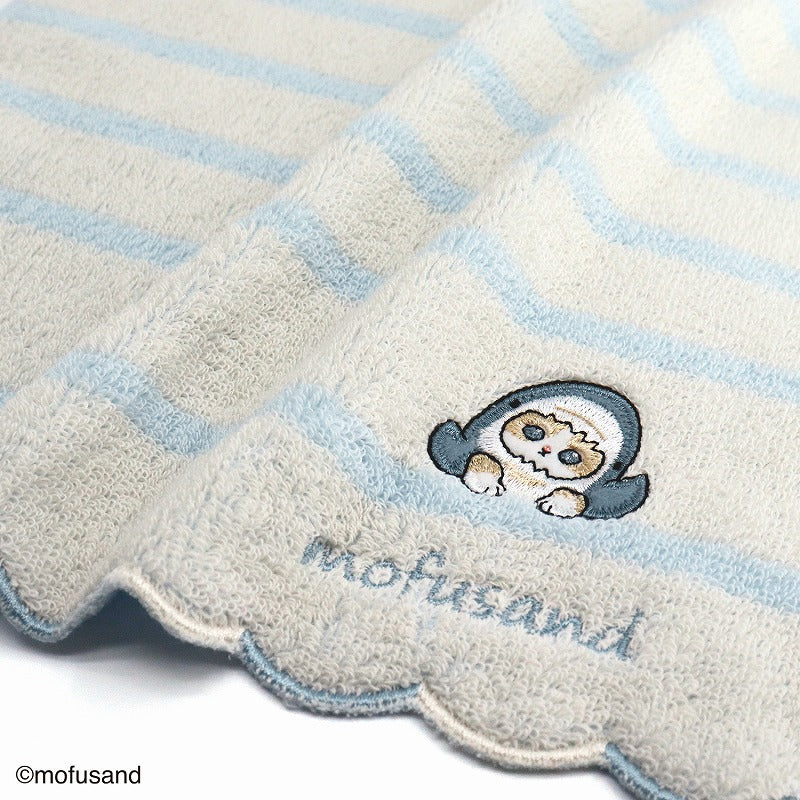 mofusand Towel handkerchief (Hyokkori Blue)