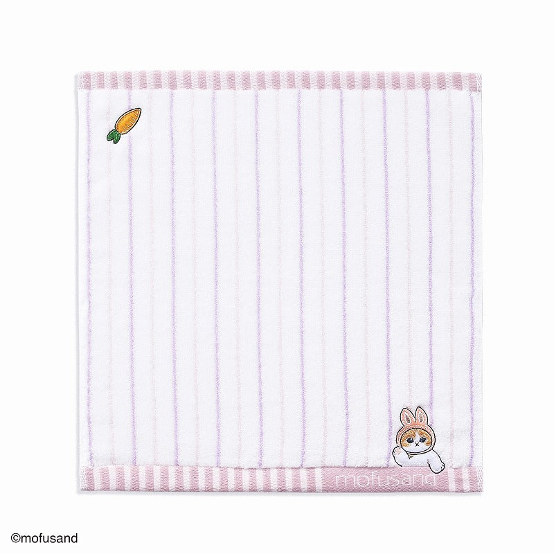 mofusand Wash towel (striped purple)