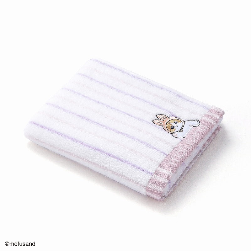 mofusand Face towel (striped purple)