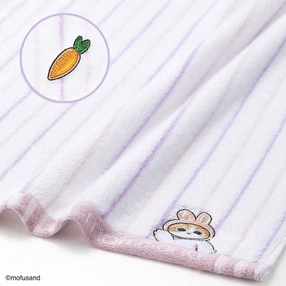 mofusand Face towel (striped purple)