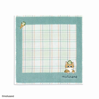 mofusand Towel handkerchief (ice cream nyan green)