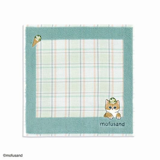 mofusand Towel handkerchief (ice cream nyan green)