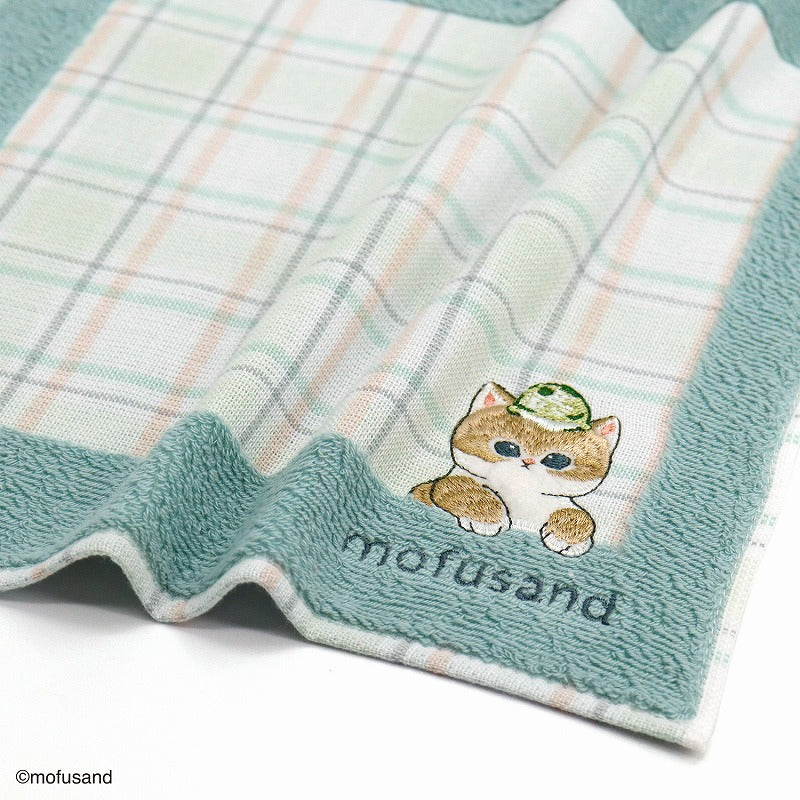 mofusand Towel handkerchief (ice cream nyan green)