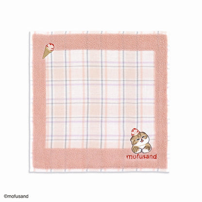 mofusand 毛巾手帕（冰淇淋Nyan Pink）