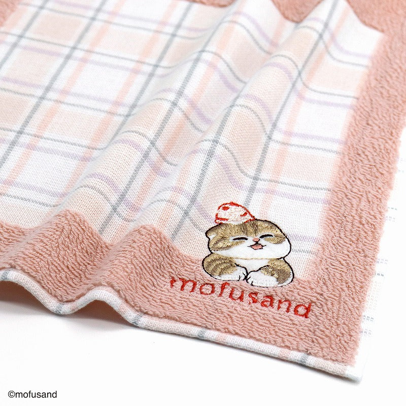 mofusand Towel handkerchief (ice cream Nyan pink)