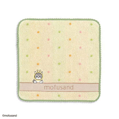 mofusand Towel Handkerchief (Dot Meow Beige)