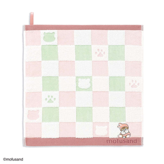 mofusand Wash Towel with Loop (Sitting Meow Pink)