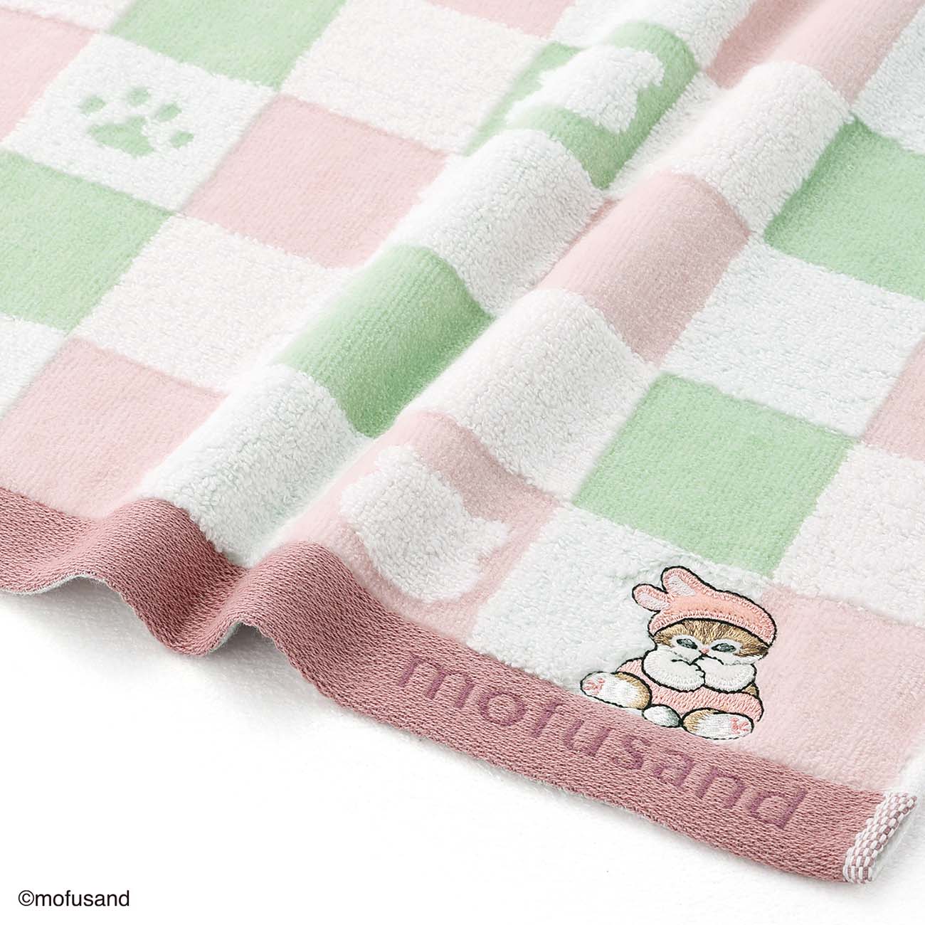 mofusand Face Towel (Sitting Meow Pink)
