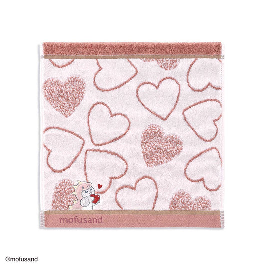 mofusand Towel Handkerchief (Dinosaur Meow Pink)