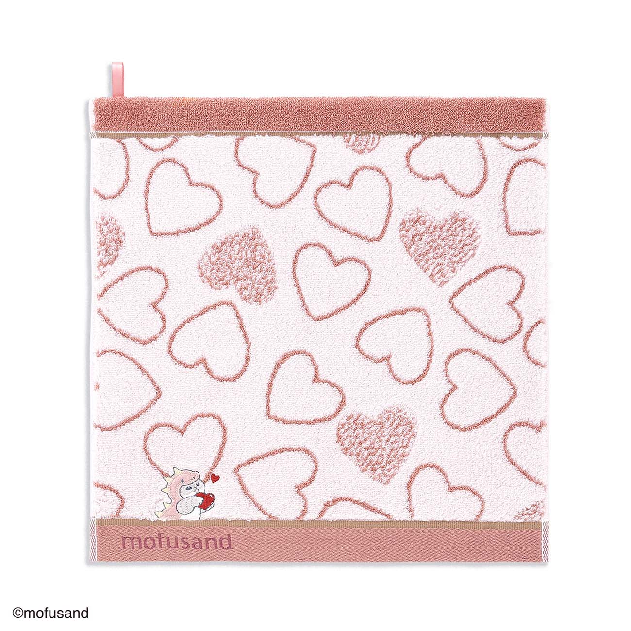 mofusand ループ付きウォッシュタオル(かいじゅうにゃん ピンク)