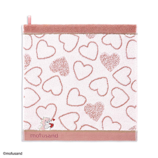 mofusand Wash Towel with Loop (Dinosaur Meow Pink)