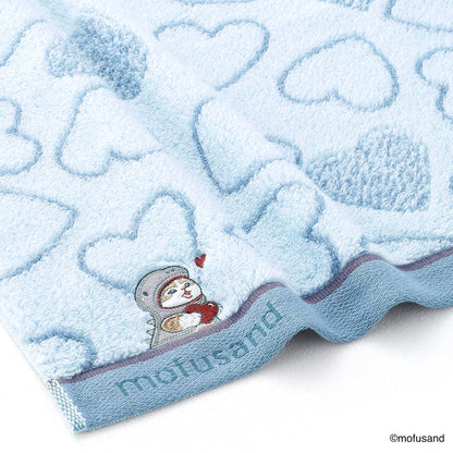 mofusand Face Towel (Dinosaur Meow Blue)