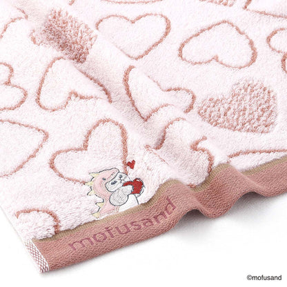 mofusand Face Towel (Dinosaur Meow Pink)