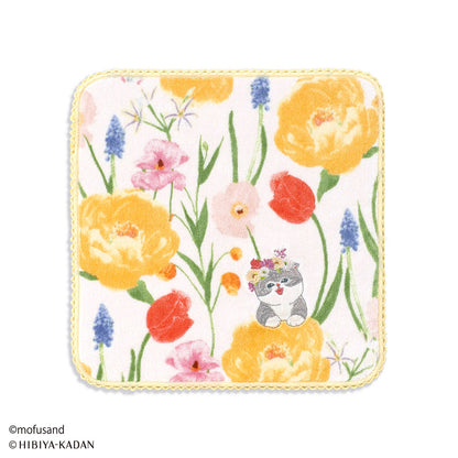 mofusand × HIBIYA-KADAN Towel Handkerchief (Spring Yellow)