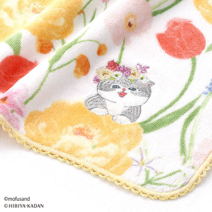 mofusand × HIBIYA-KADAN Towel Handkerchief (Spring Yellow)