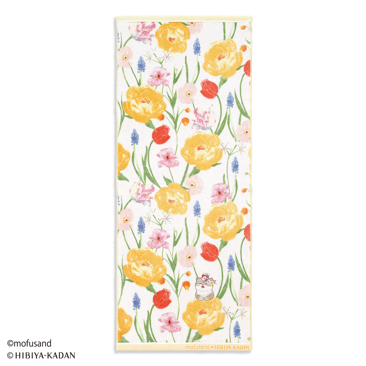 mofusand × HIBIYA-KADAN Face Towel (Spring Yellow)