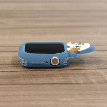 mofusand Apple Watch 41/40mm兼容的矽膠盒（鯊魚貓)