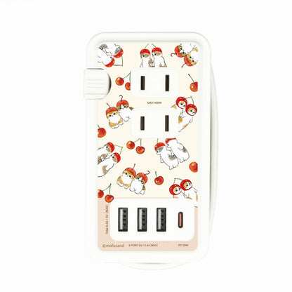 mofusand USB/USB Type-C 포트 AC 탭 (체리)