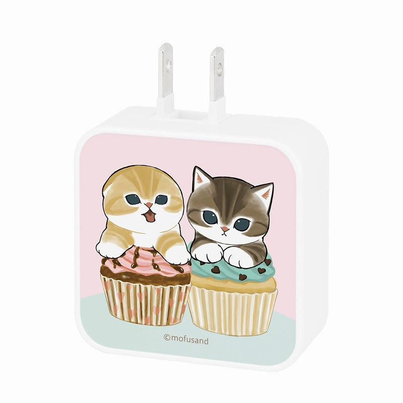 mofusand USB/USB Type-C AC適配器（紙杯蛋糕Nyan）