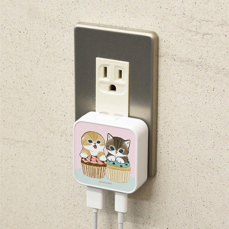 mofusand USB/USB Type-C AC適配器（紙杯蛋糕Nyan）