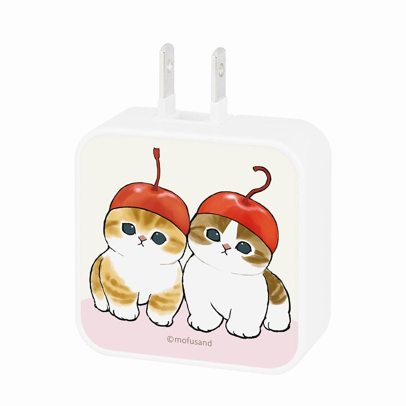 mofusand USB/USB Type-C AC 어댑터 (체리)