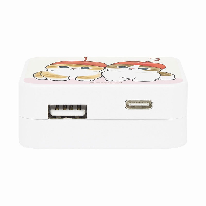 mofusand USB/USB Type-C AC 어댑터 (체리)