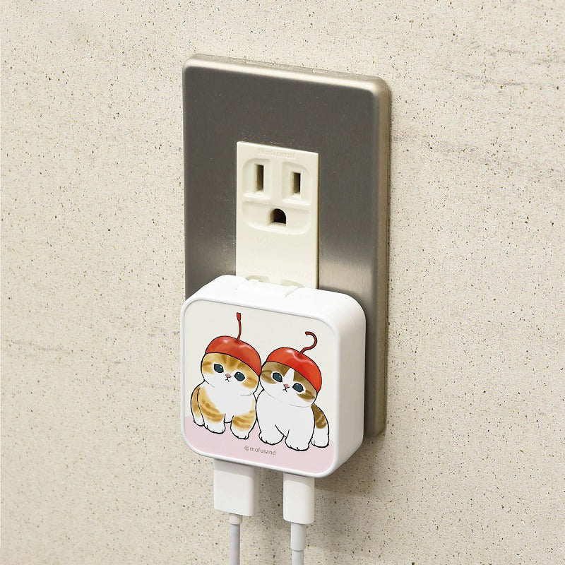 mofusand USB/USB Type-C AC 어댑터 (체리)