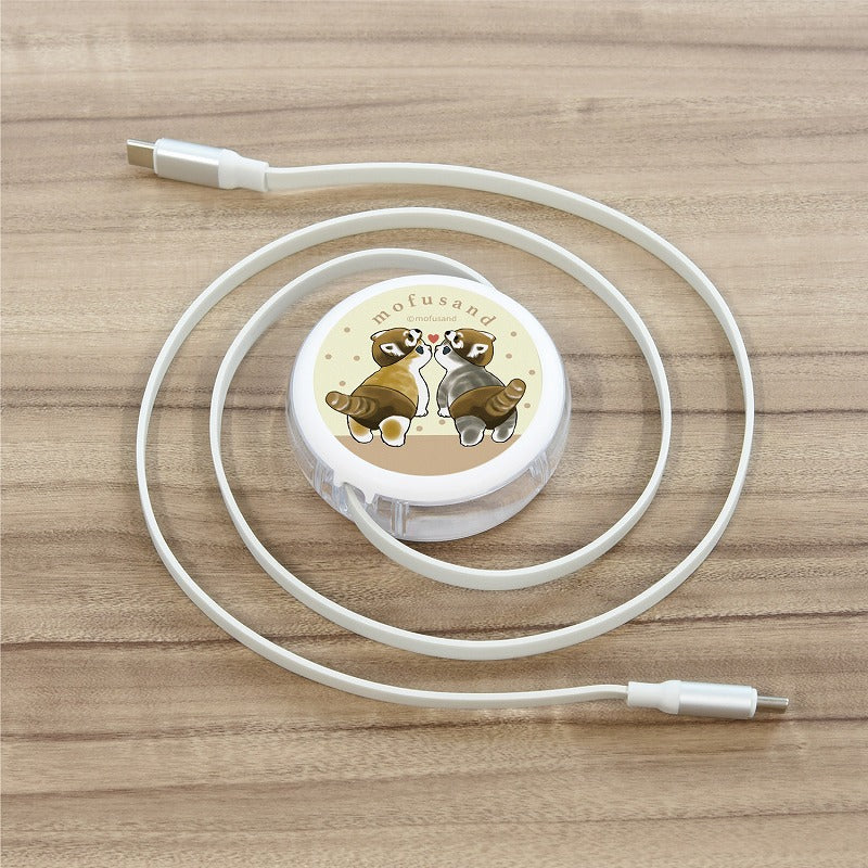 mofusand PD60W compatible USB2.0 reel type Type-C cable (Lesser Panda Nyan)