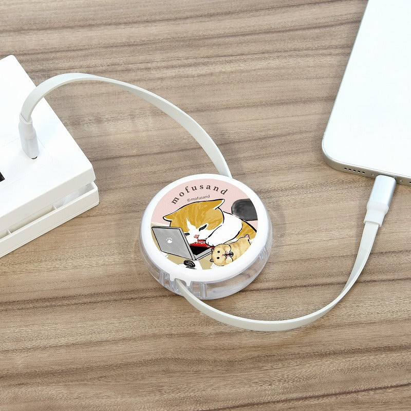 mofusand PD60W compatible USB2.0 reel type Type-C cable (Yurunyan)