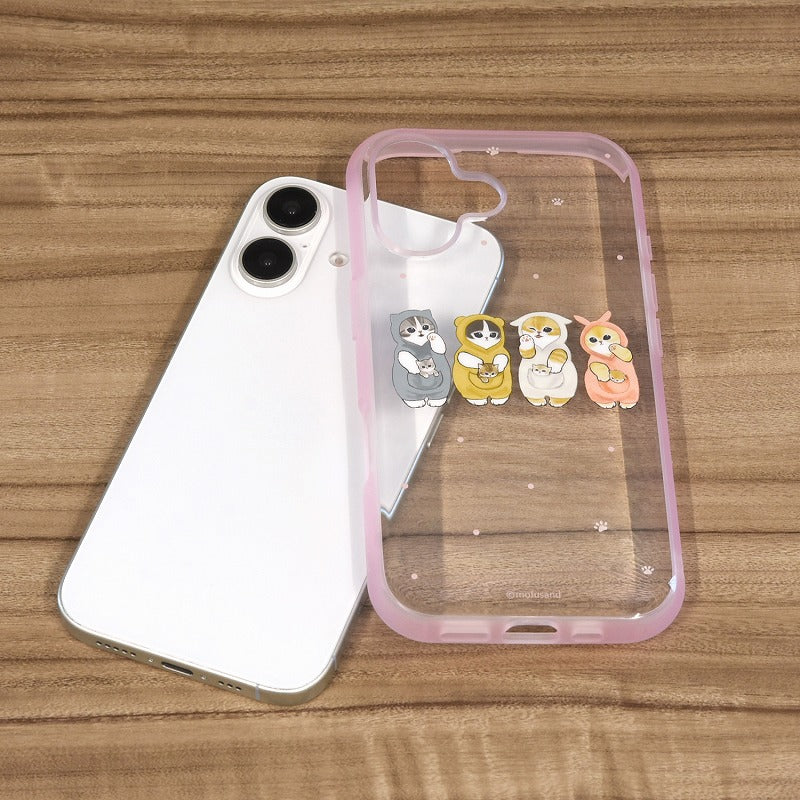 mofusand iiiiifit Clear iPhone 호환 케이스 (핑크)