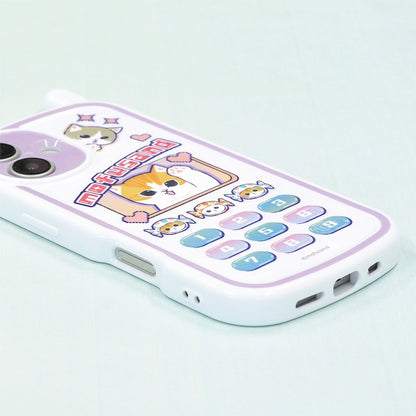 mofusand iPhone16 compatible Retro Galide style case (white)