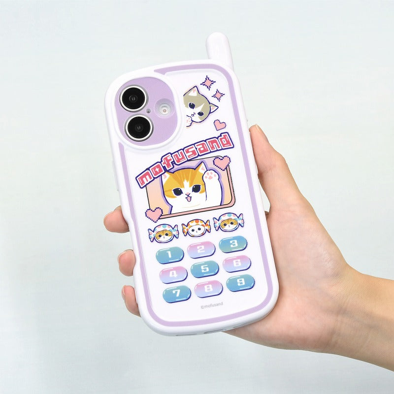 mofusand iPhone16 compatible Retro Galide style case (white)