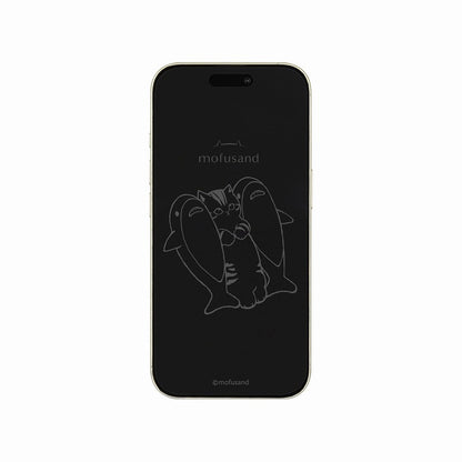 mofusand iPhone 호환 유리 스크린 보호기 (상어냥)