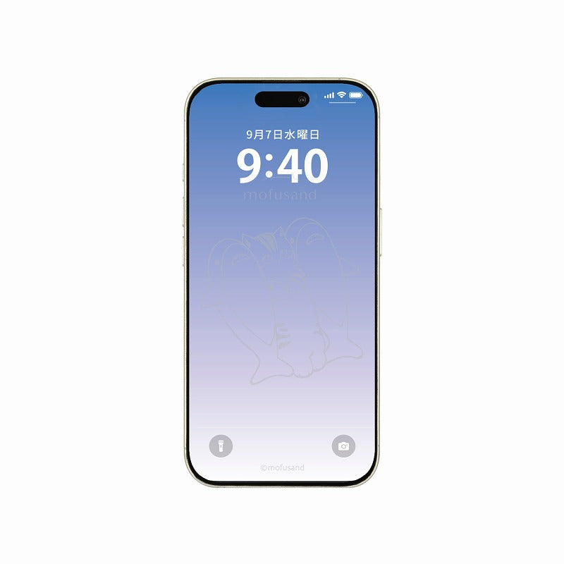 mofusand iPhone 호환 유리 스크린 보호기 (상어냥)